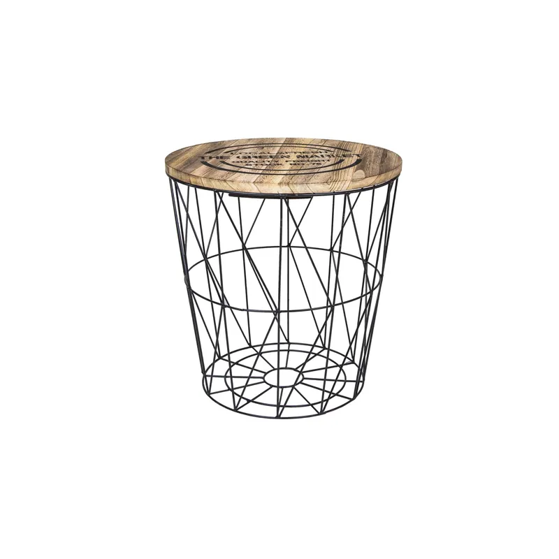 Tavolino rotondo con top in mdf 42x42x41 cm