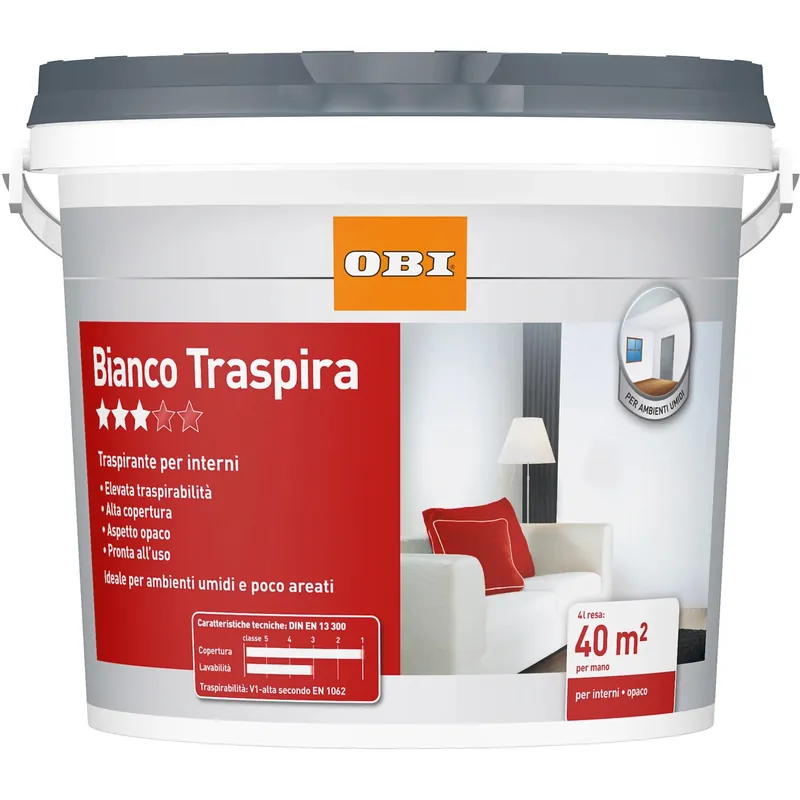 Idropittura traspirante OBI bianco 4 l