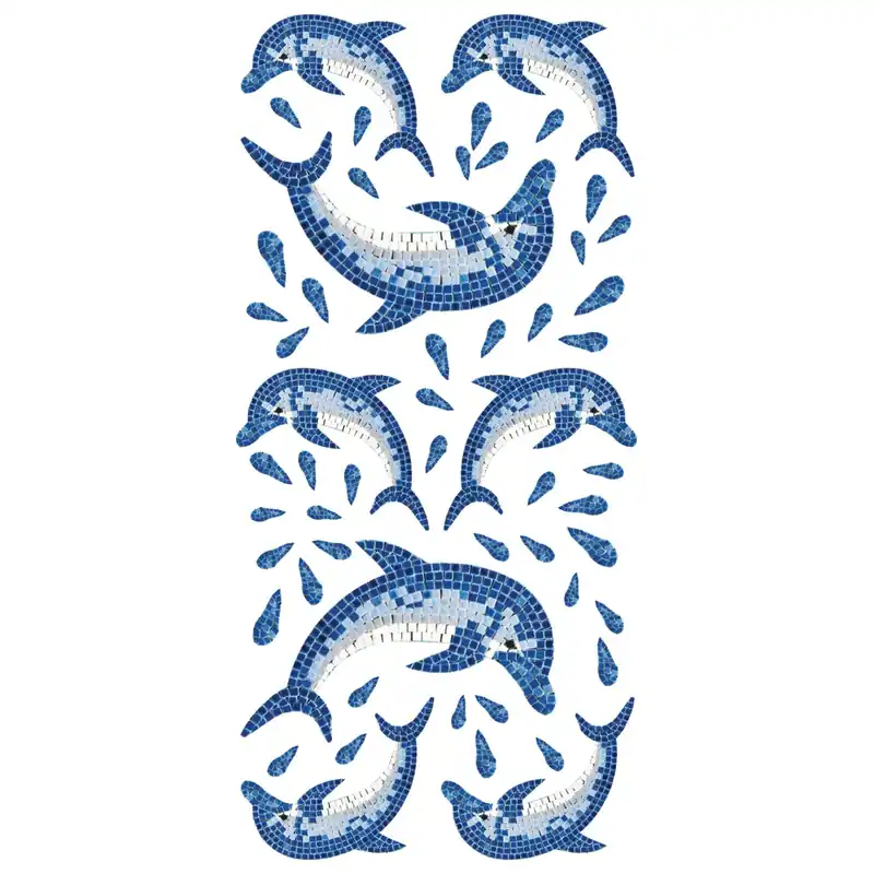 Adesivo decorativo per oggetti Dolphine 15x31 cm