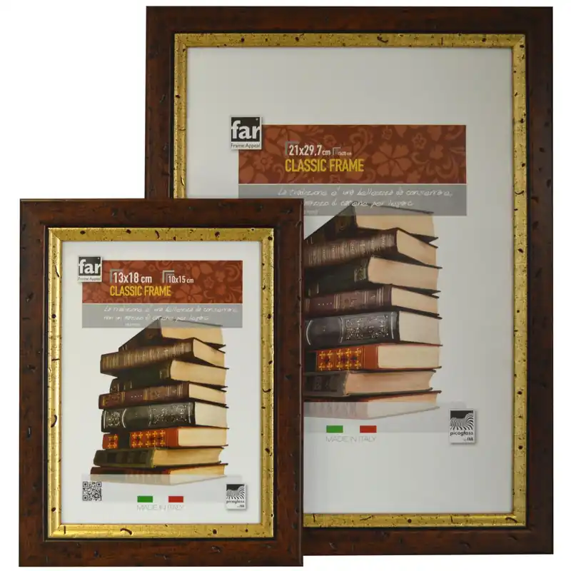 Cornice per foto Colbert noce filo oro 18x24 cm