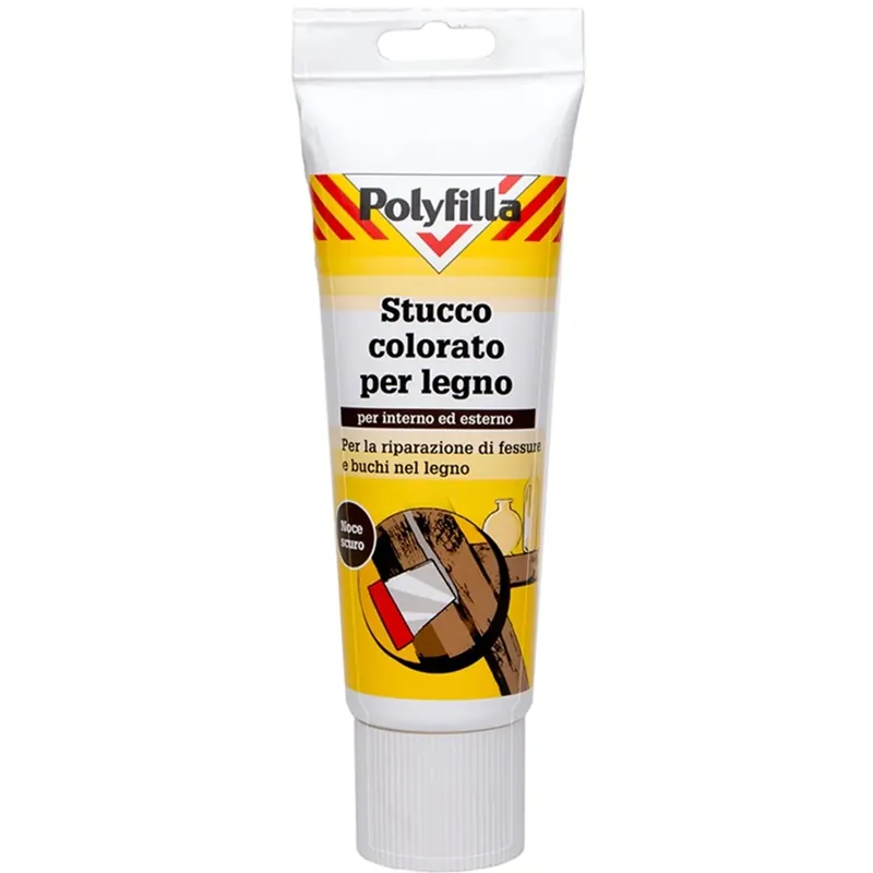 Stucco in pasta per legno Polyfilla noce scuro 400 g