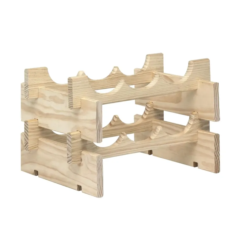 Portabottiglie in legno Merlot impilabile 6 posti