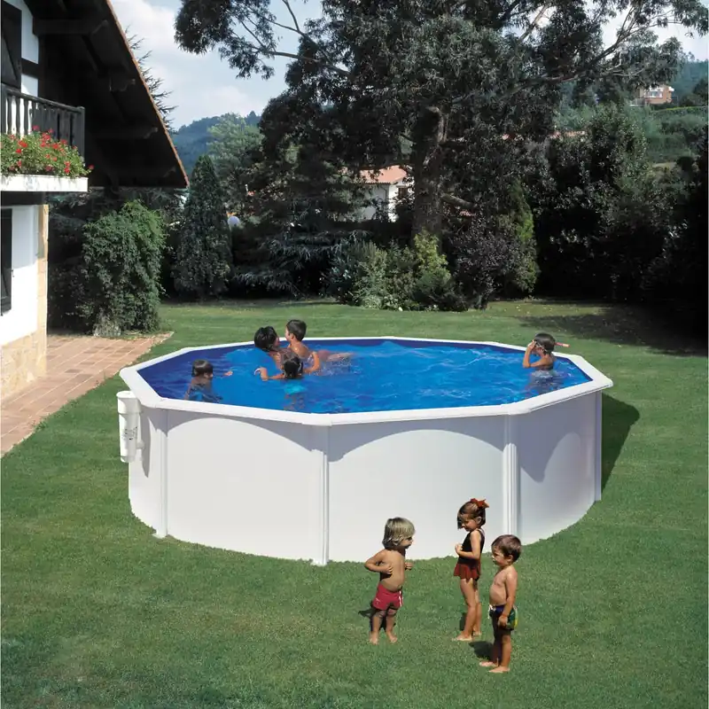 Piscina fuori terra rigida in acciaio bianco Gre Ø 350 x H 120 cm