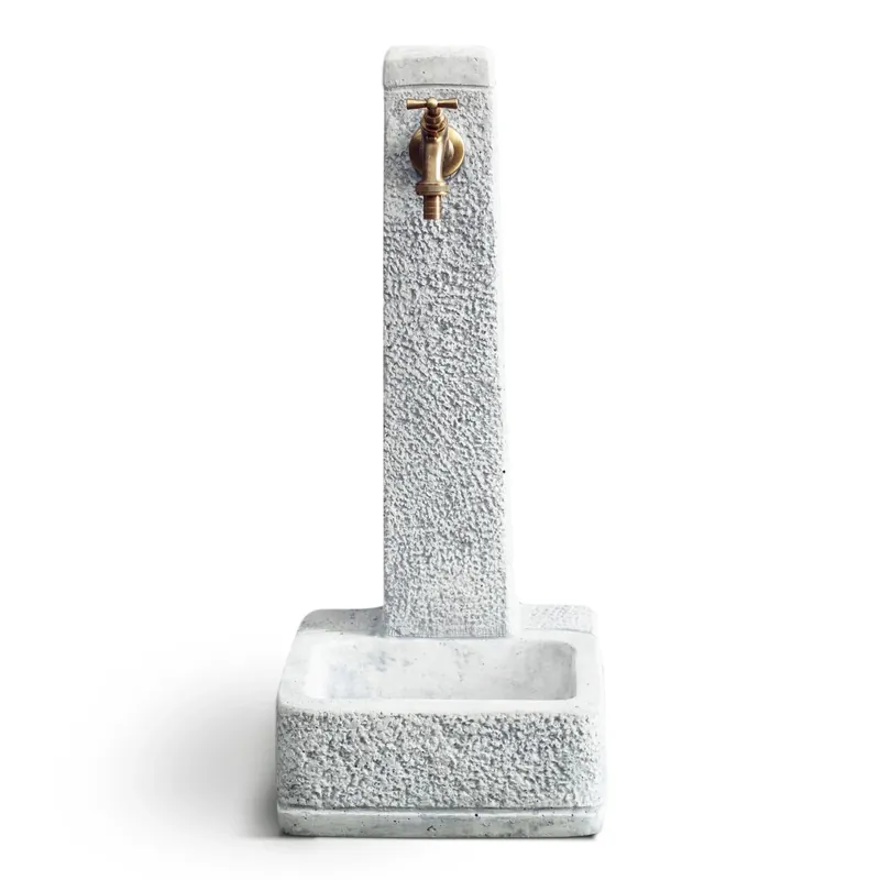 Fontana da giardino Vedovella Vicenza in cemento grigio H 66 cm