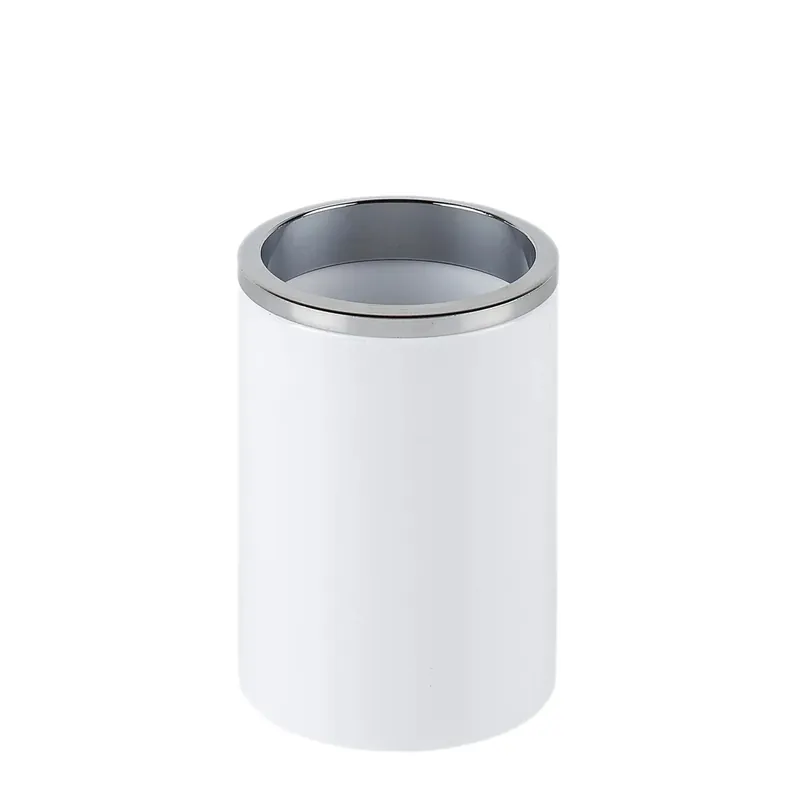 Portaspazzolini Ivory in plastica bianco/cromo