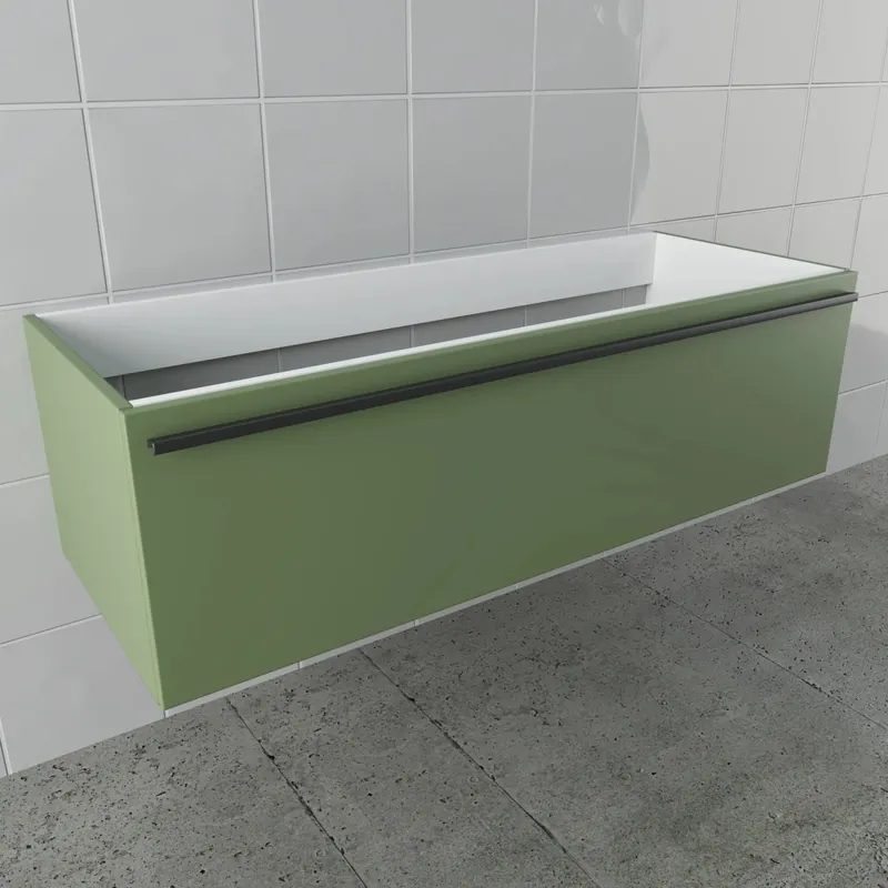 Mobile bagno base lavabo sospeso Diana 120x46x45 cm verde reseda