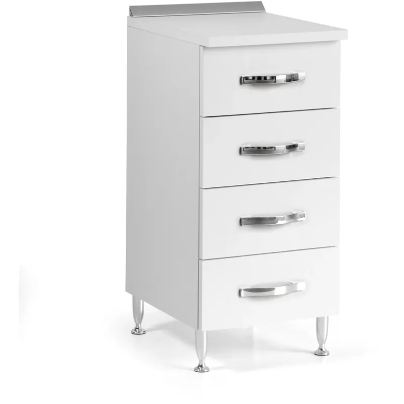 Base cucina 4 cassetti 40 cm bianco frassinato