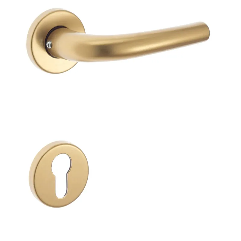 Maniglia Uno alluminio con rosette e bocchette Yale bronzata