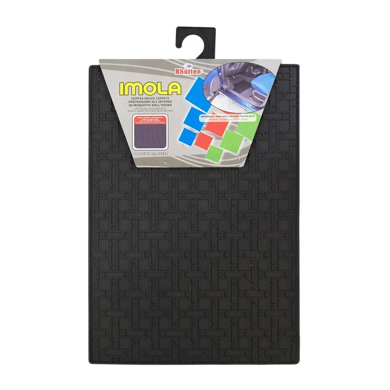 Coppia Salva Tappeti Nero Imola Modello Universale 100% PVC 2pz