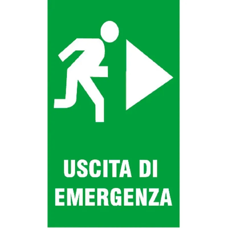 EcoTarga "Uscita di emergenza" a destra 20 x 30 cm