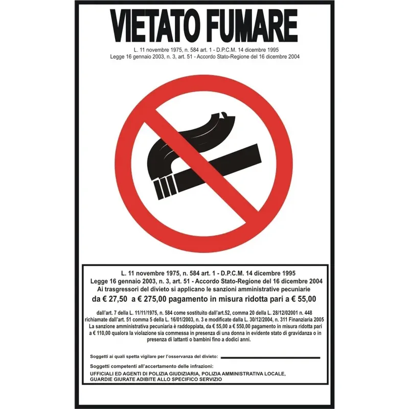 EcoTarga "Vietato fumare" 20 x 30 cm