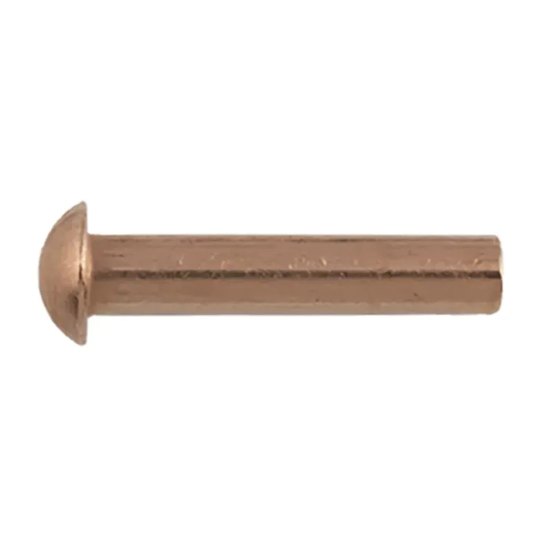 Ribattino con testa bombata in rame 4 mm x 20 mm 16 pz