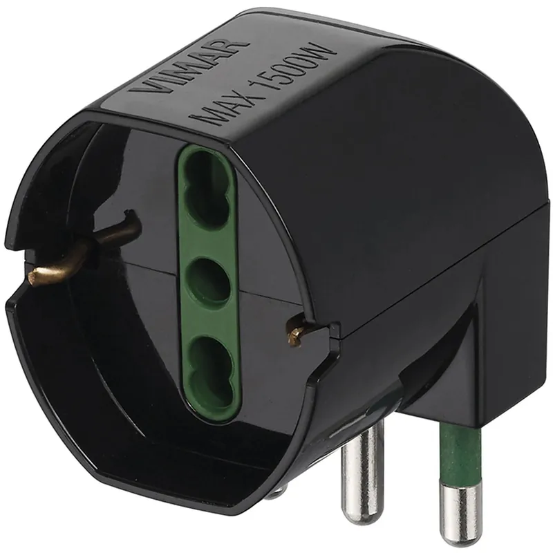 Vimar Adattatore sfalsato S17+univ. 90° nero