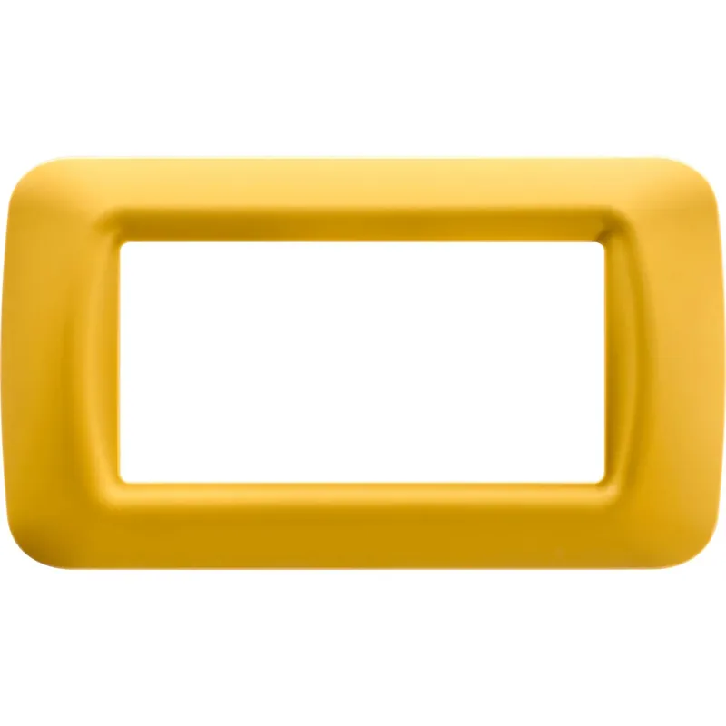 Placca 4 moduli Gewiss Top System giallo mais