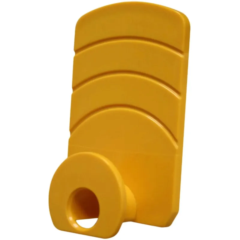 Gancio adesivo in plastica rettangolare giallo