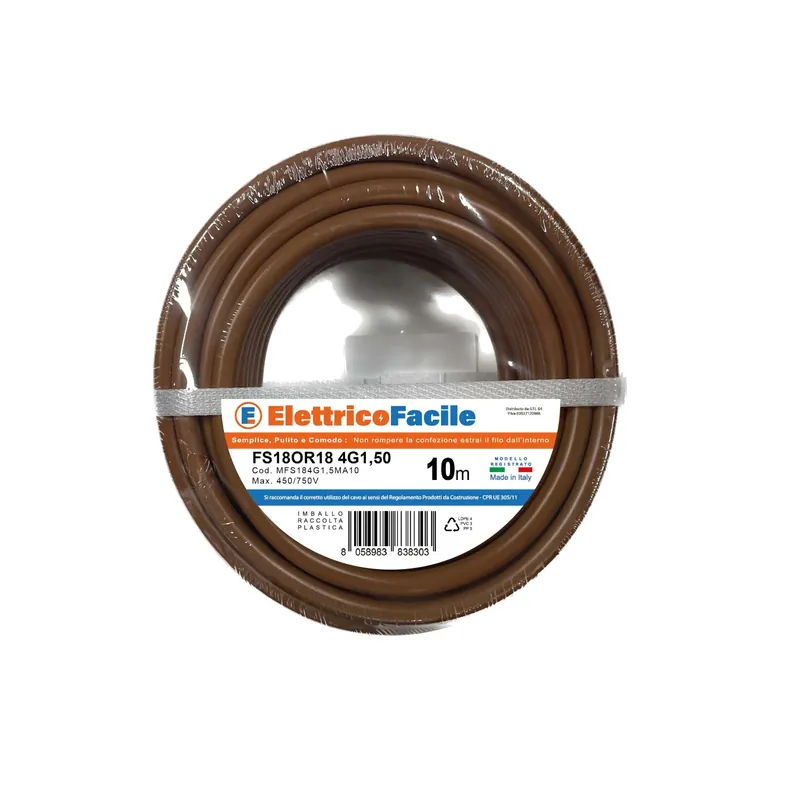 Cavo unipolare 4G1,5 mm² 10 m FS18OR18 marrone