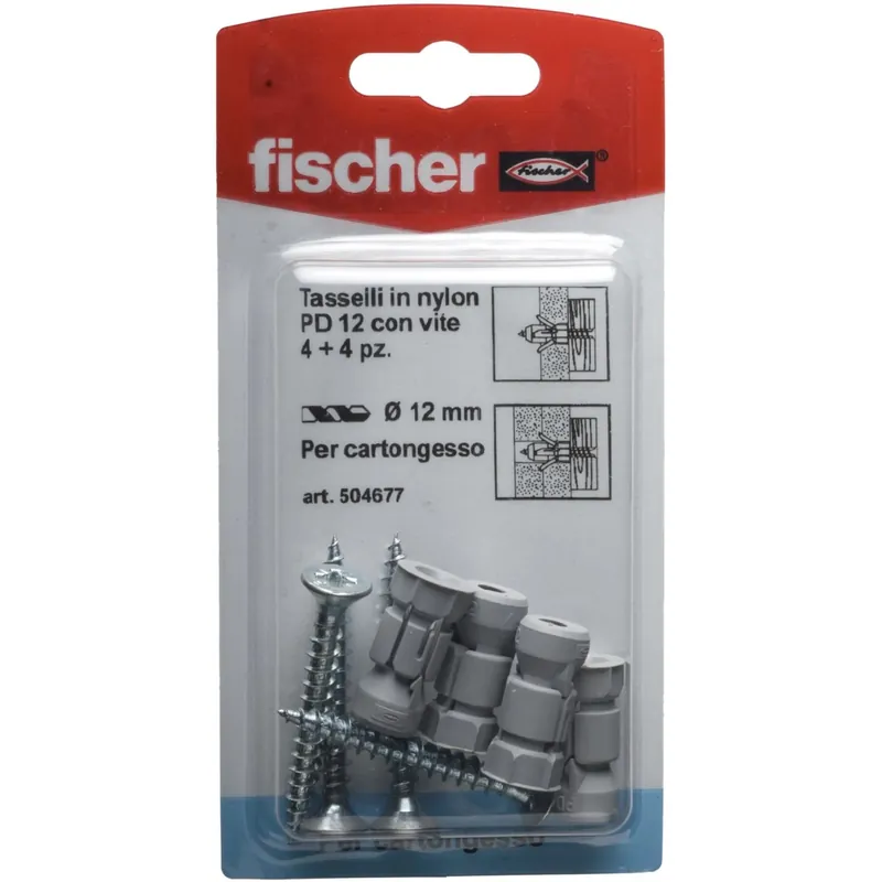 Tassello per cartongesso Fischer PD Ø 12 mm 4 pz