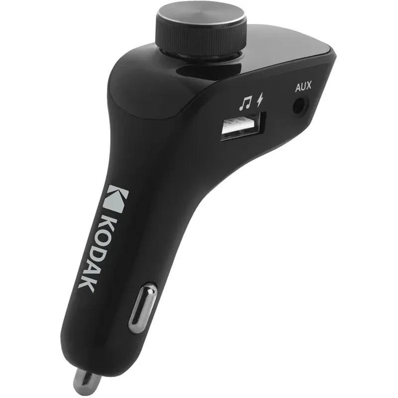 KODAK Caricabatterie da auto con 3 porte USB, lettore audio, radio FM e vivavoce