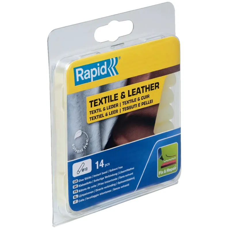 Stick di Colla Rapid per Tessuto e Pelle da 12 mm Giallo