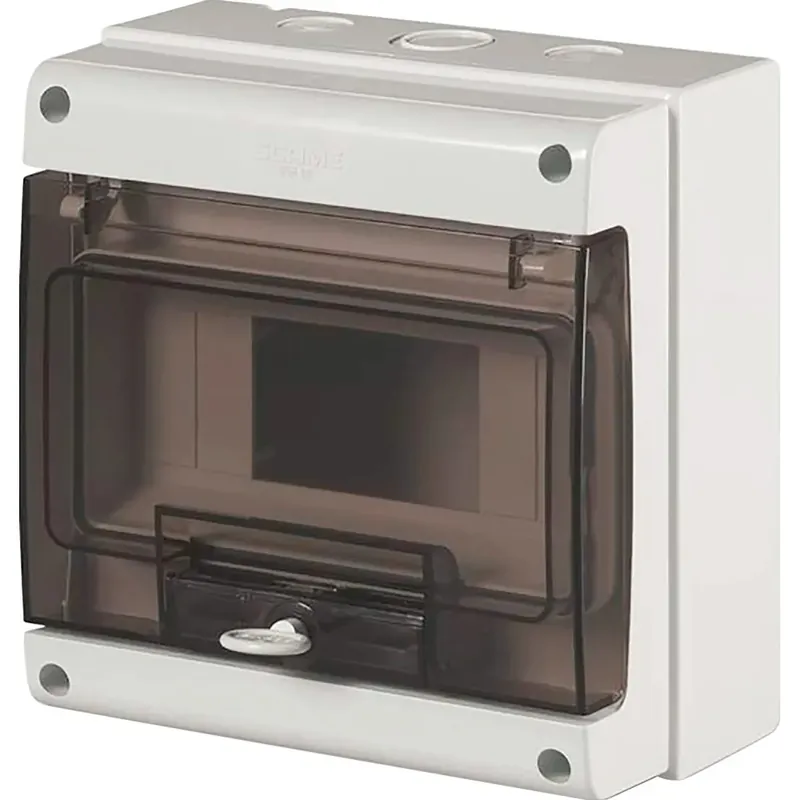 Contenitore da parete portella fumè per 8 moduli DIN IP66 grigio