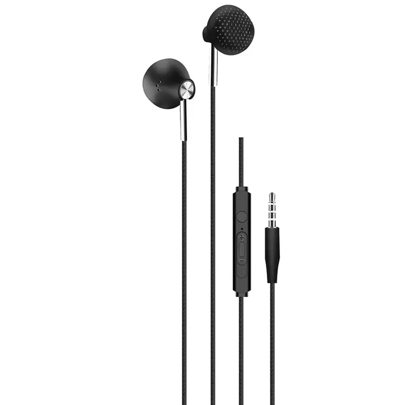 Cuffiette stereo Nero con microfono controller e connettore jack 3.5 pollici