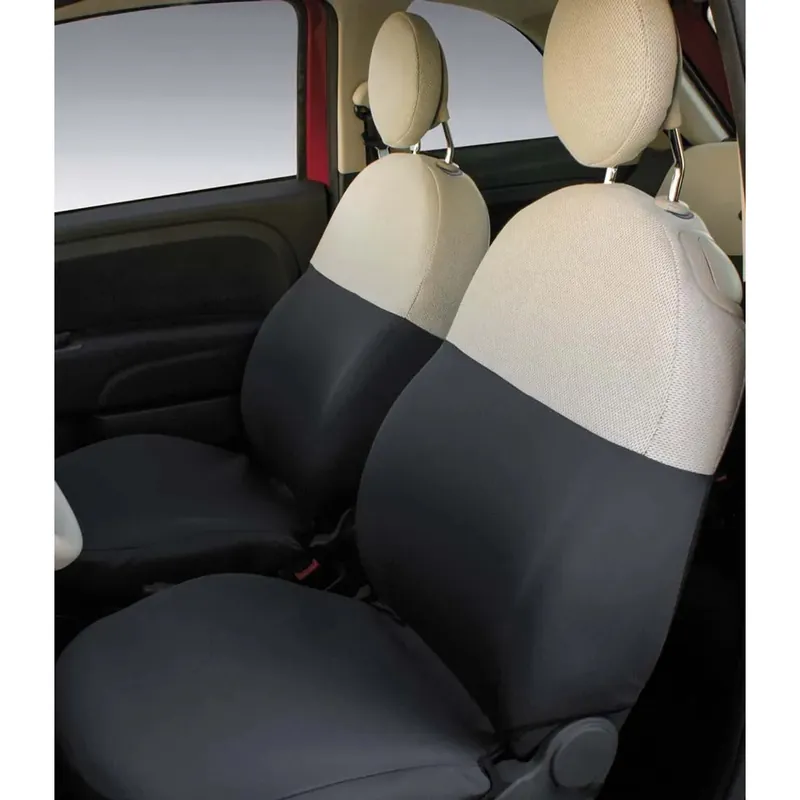 Coprisedili anteriori Fiat 500 07 grigio e panna