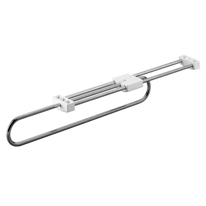 Asta telescopica appendiabiti 35 cm in acciaio e plastica bianca