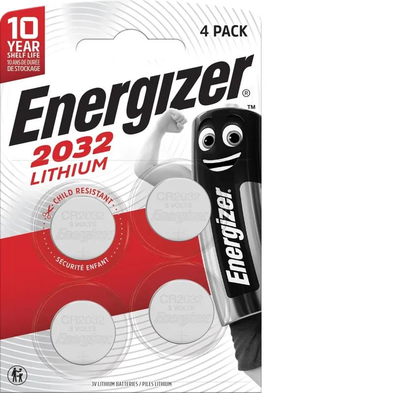 Pile litio bottone Energizer CR2032 specialistiche 235 mAh 4 pz