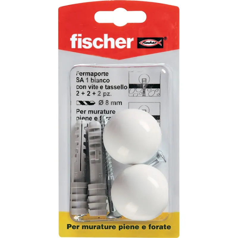 Fischer tassello in nylon SA 1 N K bianco con vite e paracolpo
