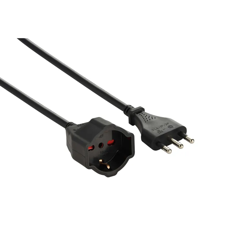 Prolunga elettrica con spina 16 A 90° e presa tedesca 10/16 A 10 m