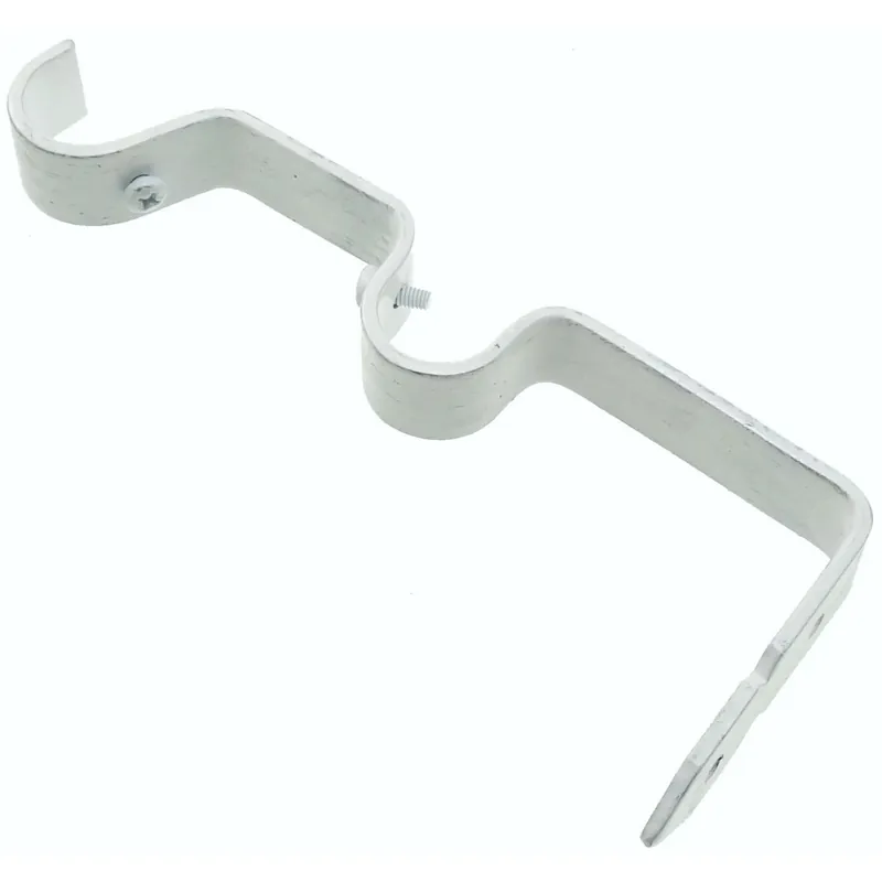 Supporto doppio parete Ø 20 mm per bastone tenda bianco argento