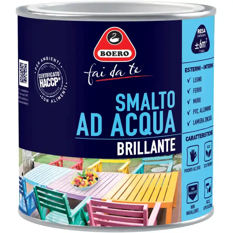 Smalto brillante all`acqua celeste 0,5 lt