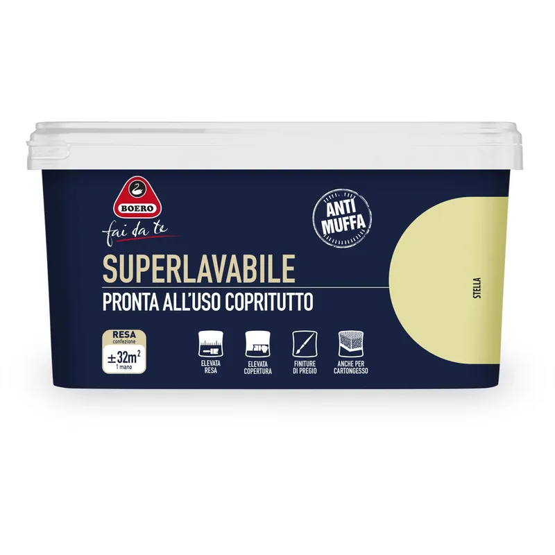 Pittura per interni antimuffa Boero Superlavabile stella 2,5 l