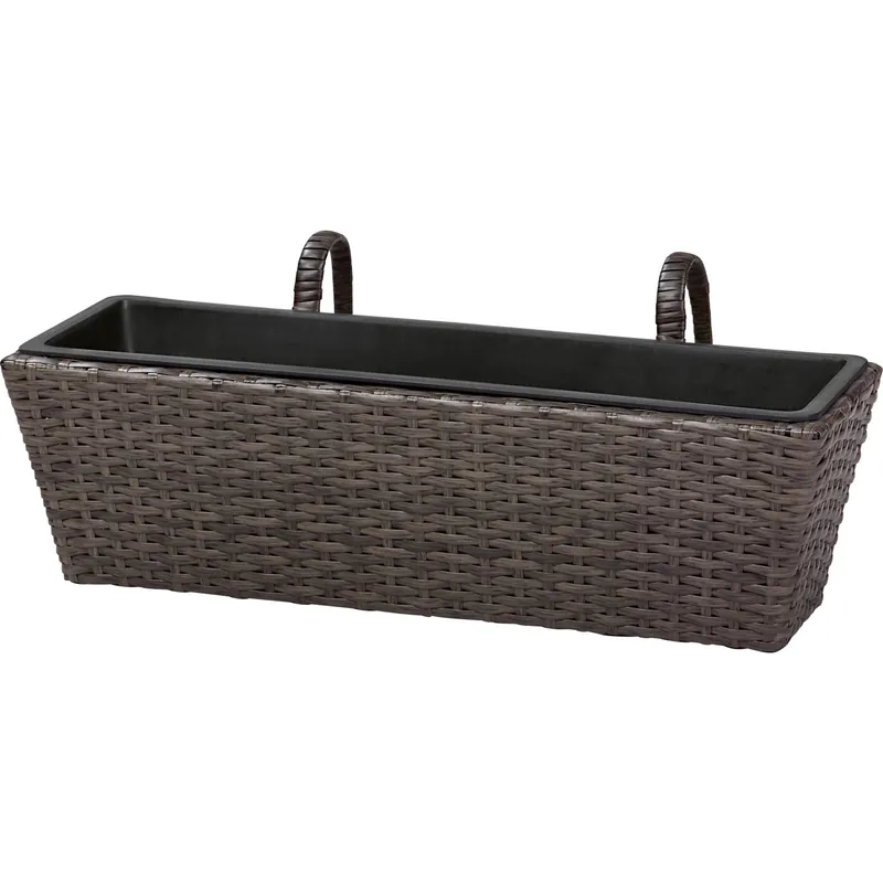 Balconiera in wicker marrone scuro da 22X28X60 cm