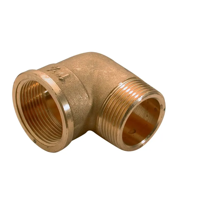 Gomito in ottone giallo maschio/femmina 3/8"