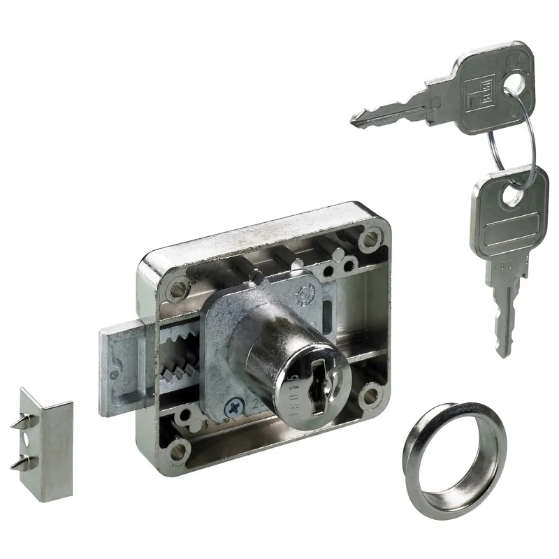 Serratura avvitabile Hettich con cilindro Ø 1,8 cm acciaio nichelato
