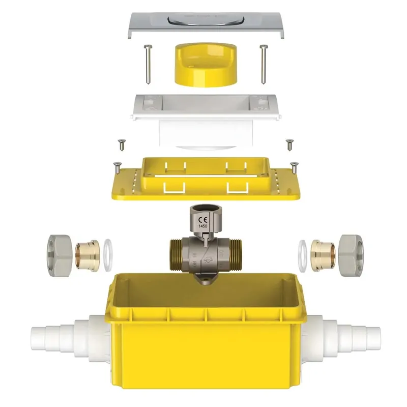 Valvola a Sfera maschio-maschio per Gas Ø 3/4" x 14 rame Sportello bianco