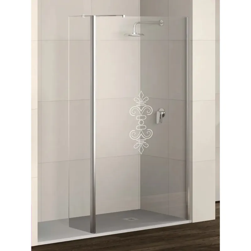 Doccia Walk in sx Kalt 140 cm con aletta girevole argento/decoro 3