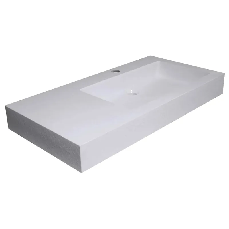 Lavabo effetto pietra Oslo 90 cm versione destra