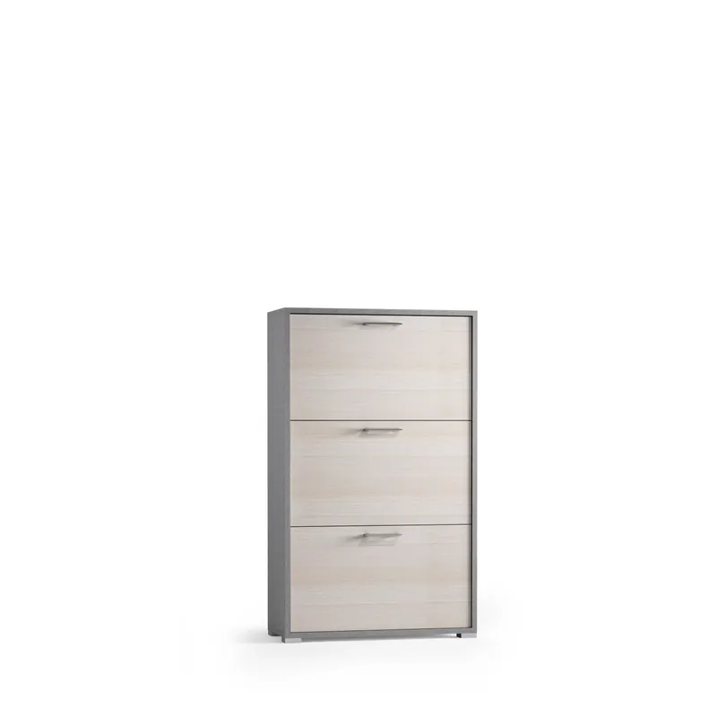 Scarpiera 3 ante doppia profondità max 18 paia 112x67x28 cm larice