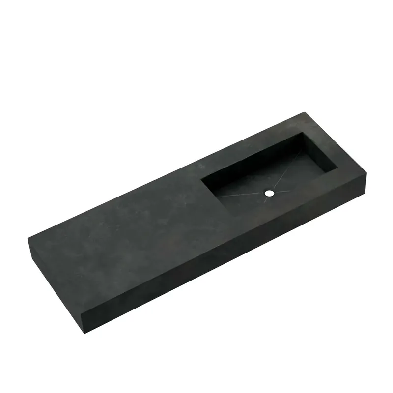 Top bagno gres Caren fascia "B" con vasca integrata sp 14 cm 140,5x46,5 cm