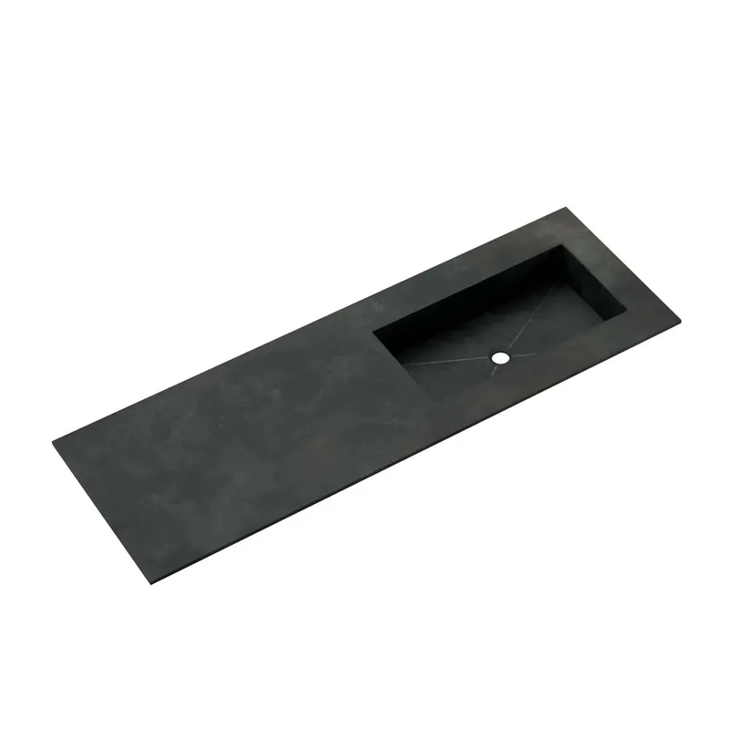 Top bagno gres Caren fascia "C" con vasca integrata sp 1,2 cm 135,5x51,2 cm