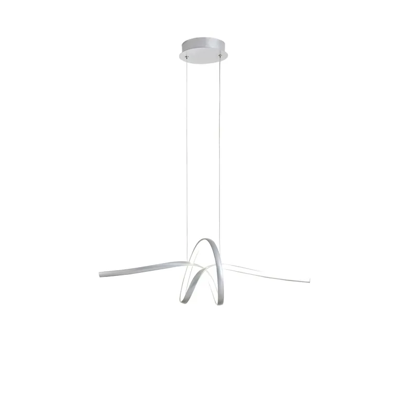 Lampadario a sospensione Malika LED 42W Bianco Neutro argento 82x28xH 120 cm