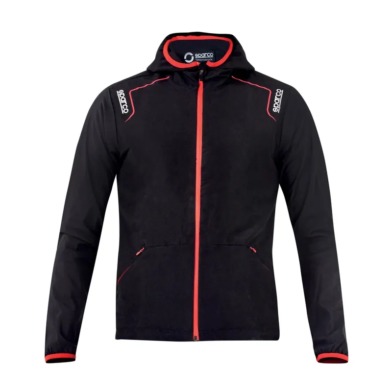 Giacca da lavoro Wilson waterproof con cappuccio nero e rosso tg. XXL