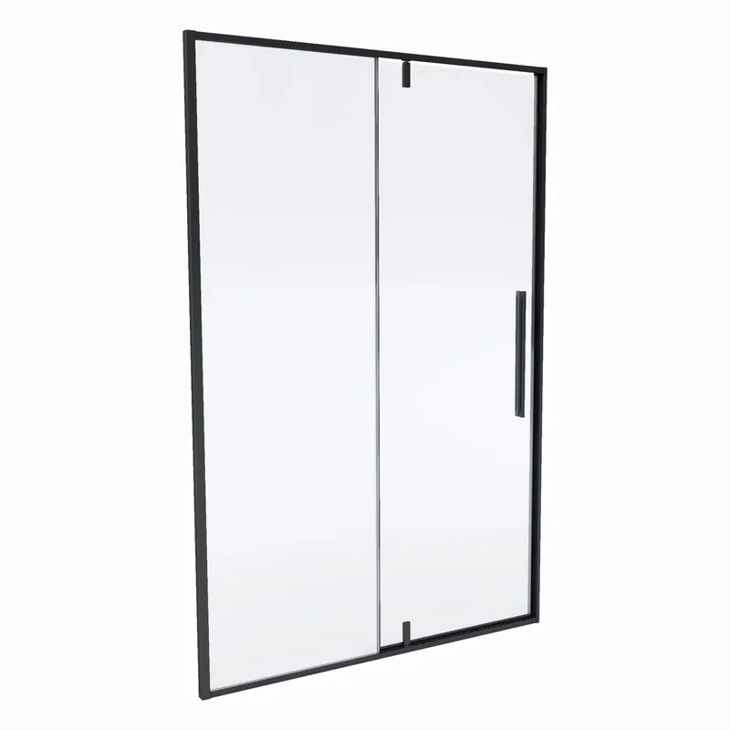 Box doccia con porta battente Slim 128-130x200 cm nero
