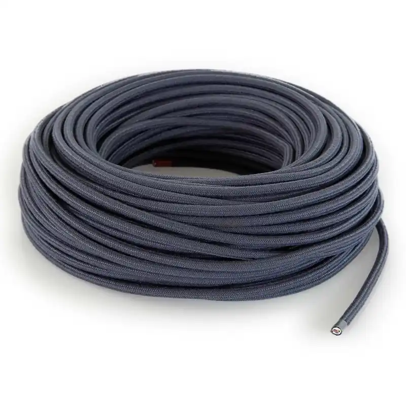 Cavo tessile rotondo 2 x 0,75 mm² grafite 3 m