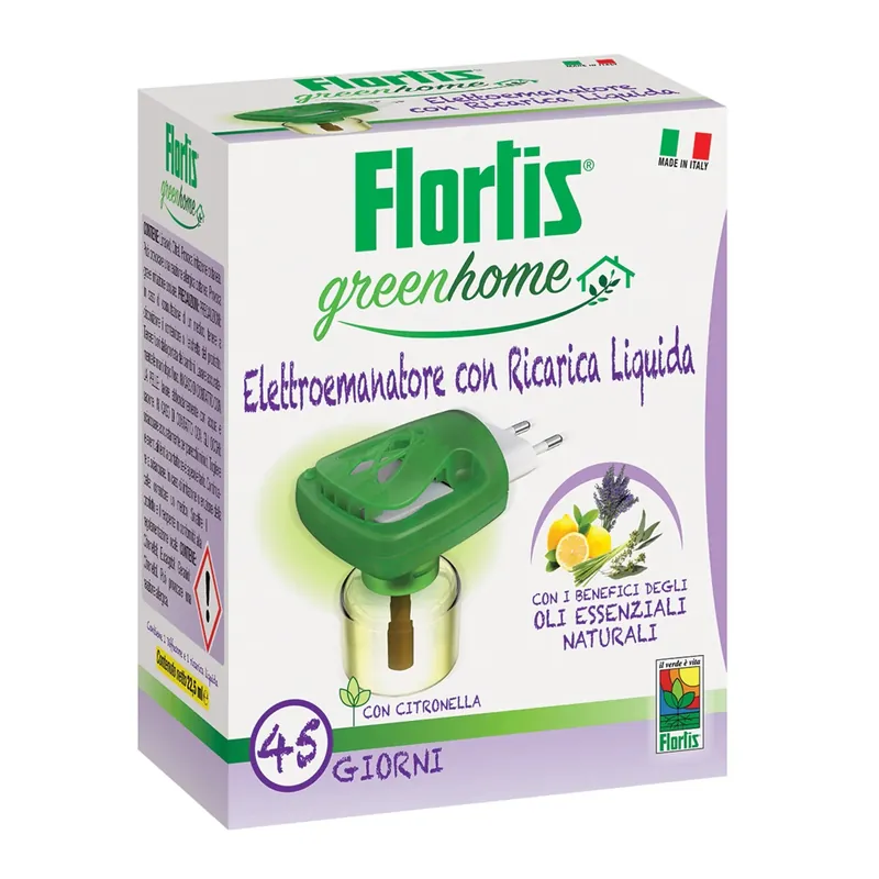 Antizanzare elettroemanatore Flortis GreenHome con ricarica liquida 22,5 ml