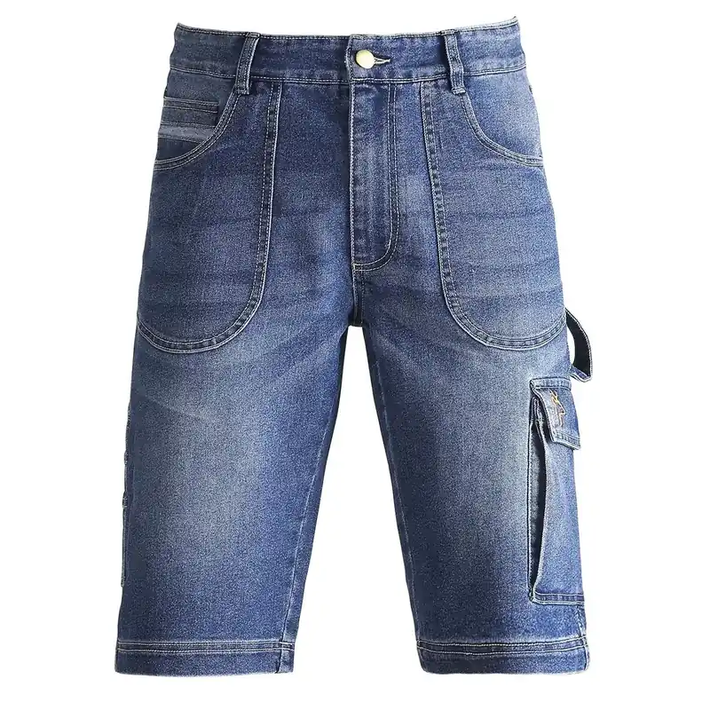 Jeans corto da lavoro denim blu tg. M