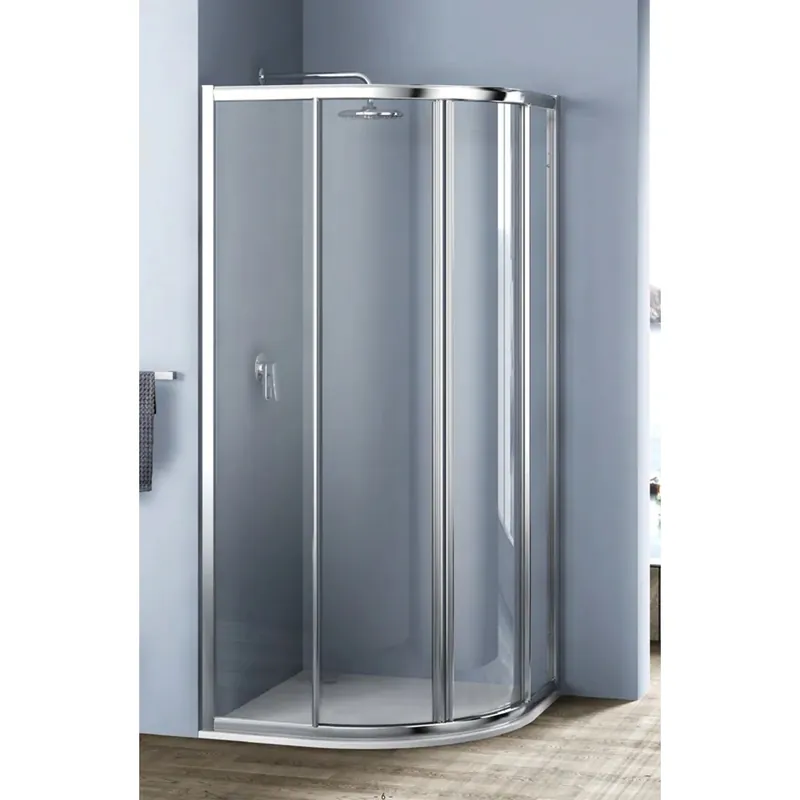 Porta semicircolare doccia 2 ante Platz 90x90 H 190 cm bianco e trasparente