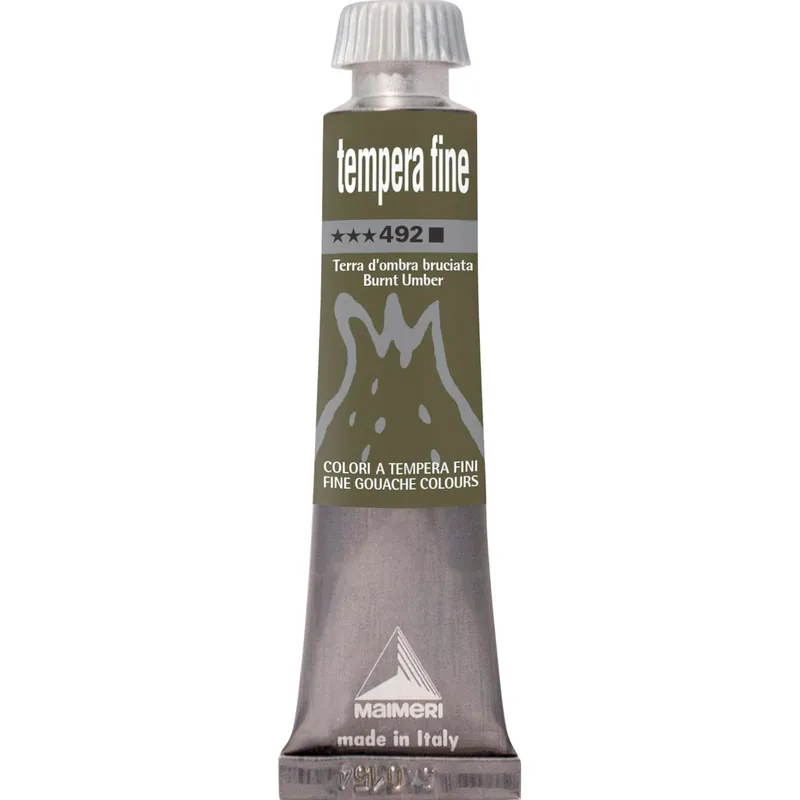 Colore tempera fine terra d`ombra bruciata 20 ml
